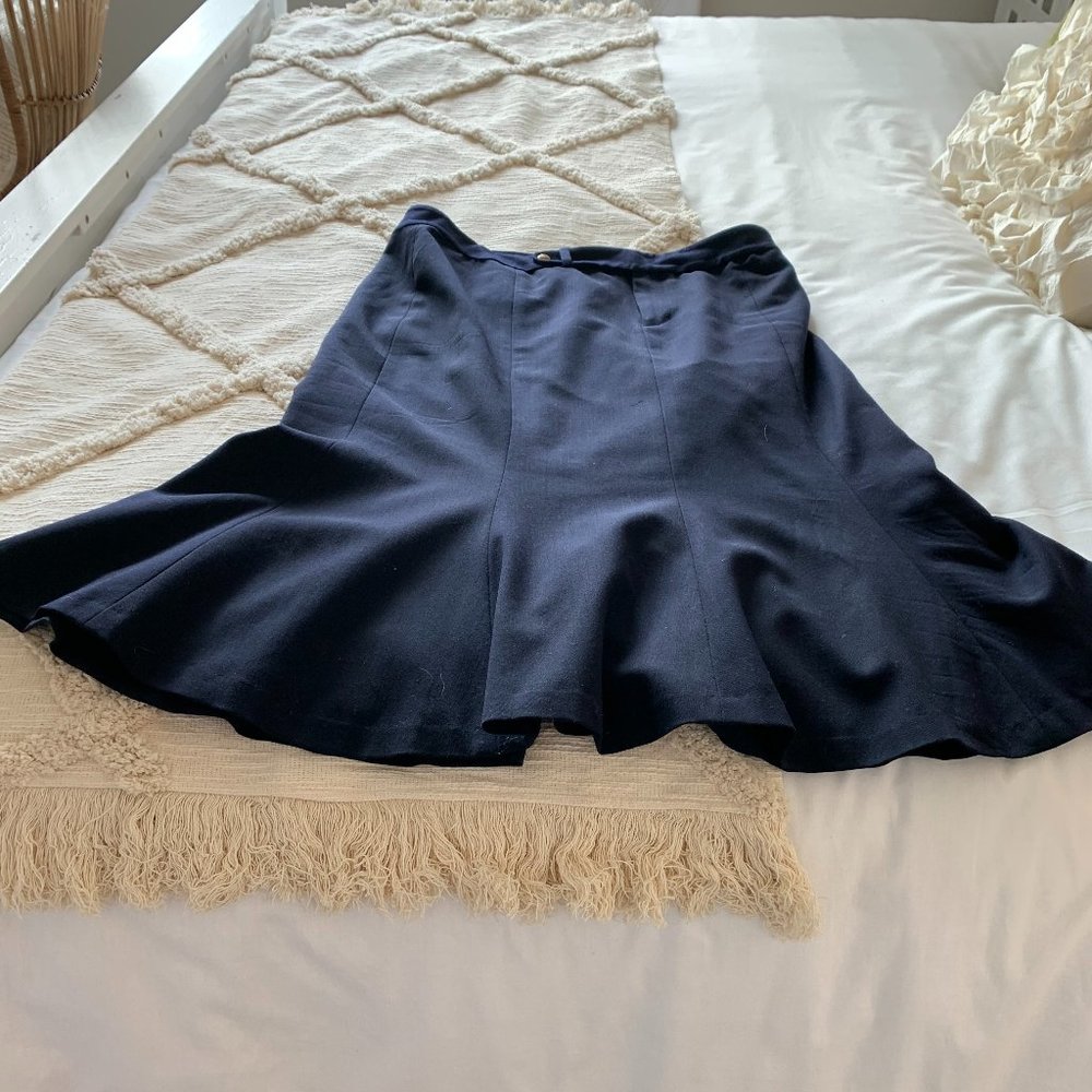 Ralph Lauren Navy Fit and Flare Skirt